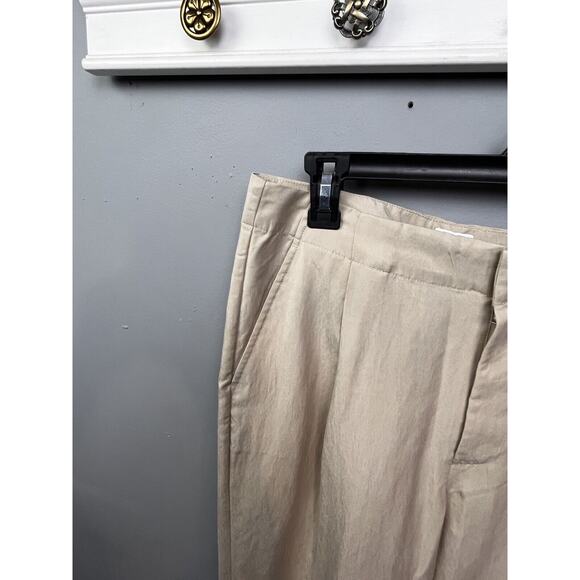Gap High Rise SoftSuit Trouser Pants Womens 6 Beige Tan‎ Pleated Career NEW - Picture 7 of 10